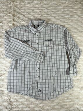 Wrangler Jack Daniels Western Shirt Men's XXL White Plaid